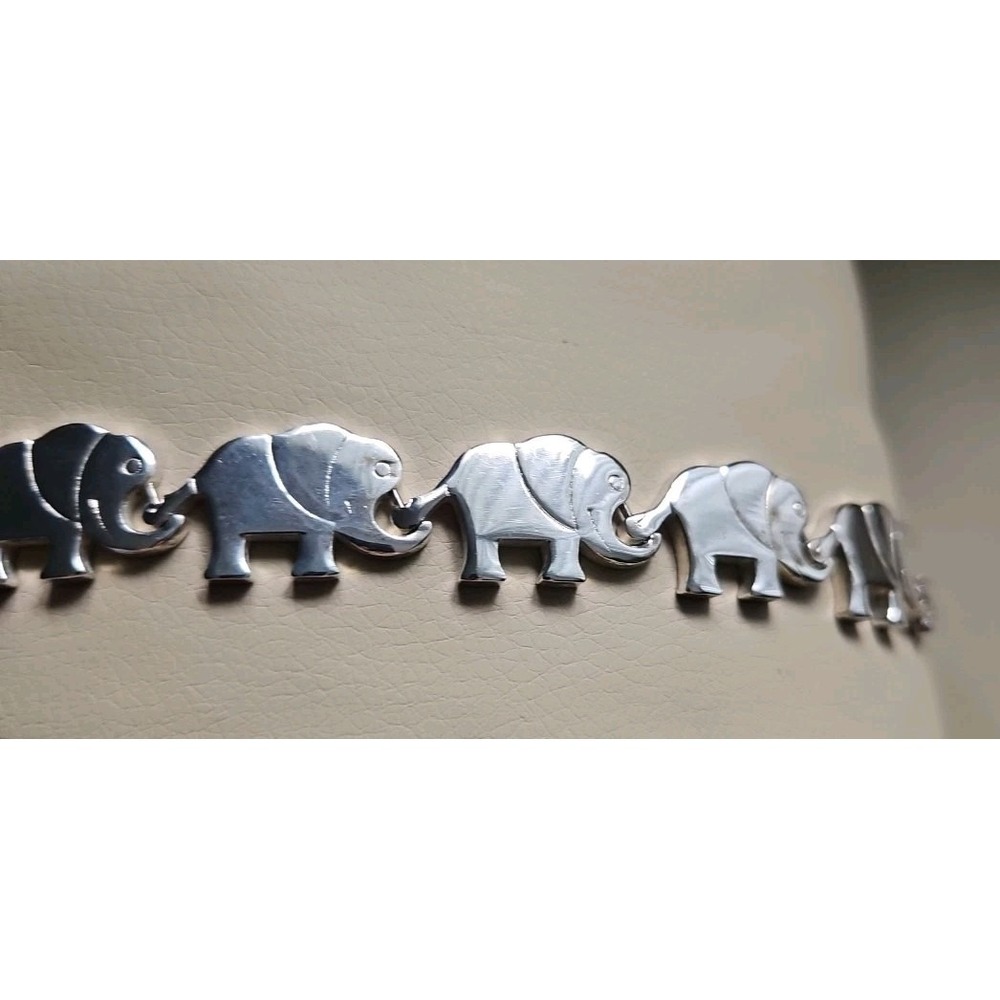 Italian Sterling Silver 925 Elephant Chain Bracelet